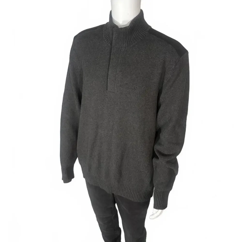 Calvin‎ Klein Men's Dark Gray Half-Zip Sweater XXL